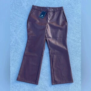 NWT - Bagatelle Faux Leather Cropped Kick Flare Leg Pants - Size L